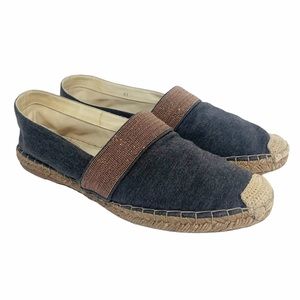 Brunello Cucinelli Beaded Slip-On Espadrilles 41